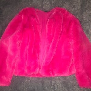 Pink fluffy coat